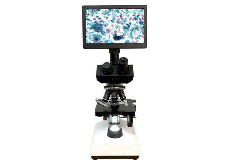 Kalite  LCD Screen Lab Biological Microscope 10X 40X 6V 20W Monocular Light Microscope fabrika