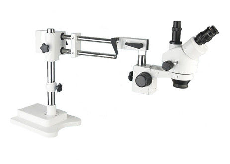 LED Mikroskop Çift Kol Boom Standı Trinoküler Stereo Zoom Mikroskop 3.5X 90X